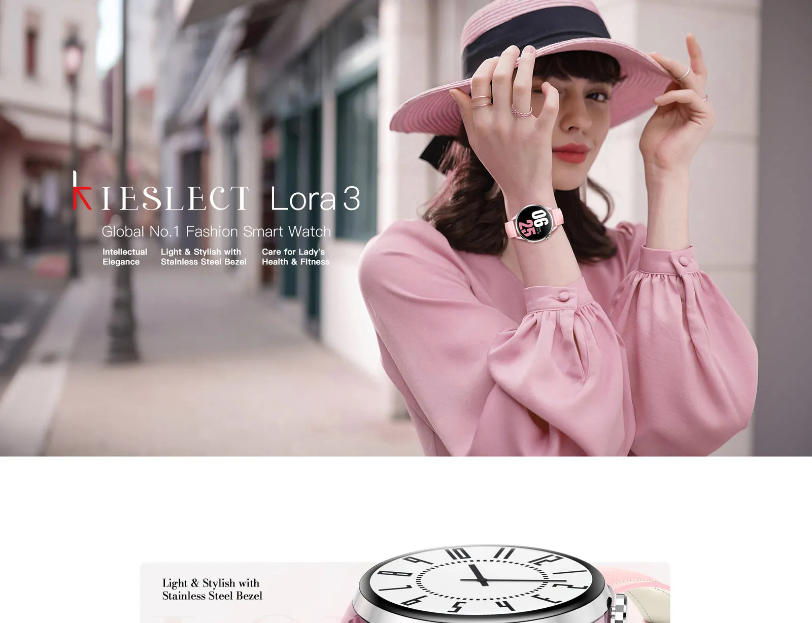 Montre connectée femme Kieslect Lora 3 – Rose