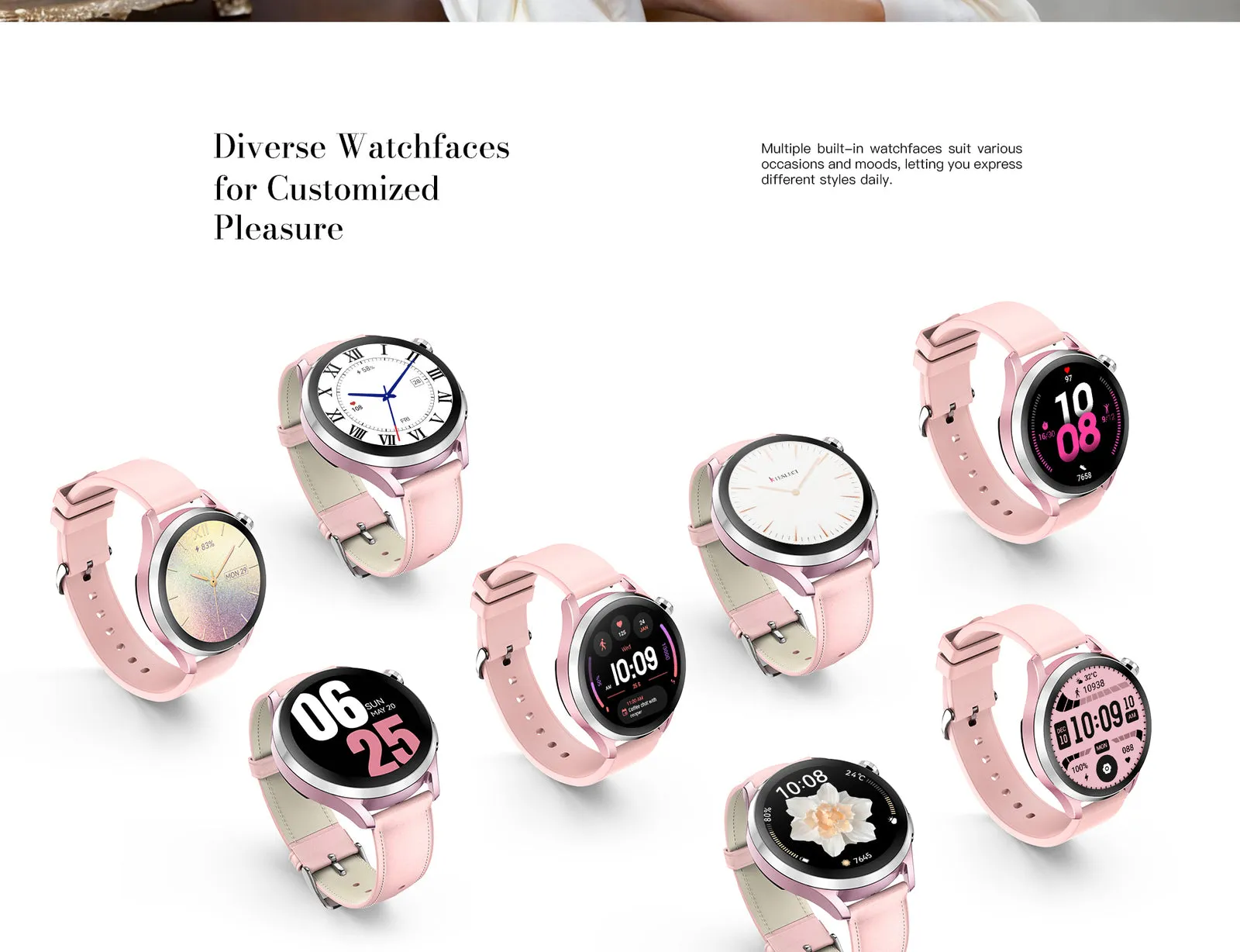 Montre connectée femme Kieslect Lora 3 – Rose