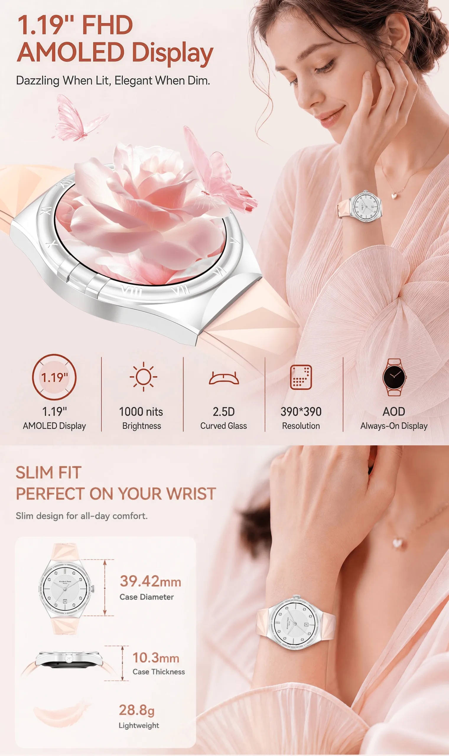 Montre connectée femme Kieslect Pura 3