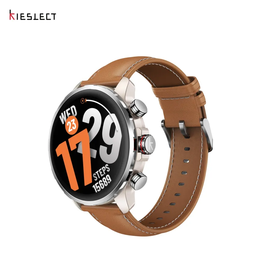 Montre connectée Kieslect KR3 – Or/Marron Montre connectée Kieslect KR3 – Or/Marron