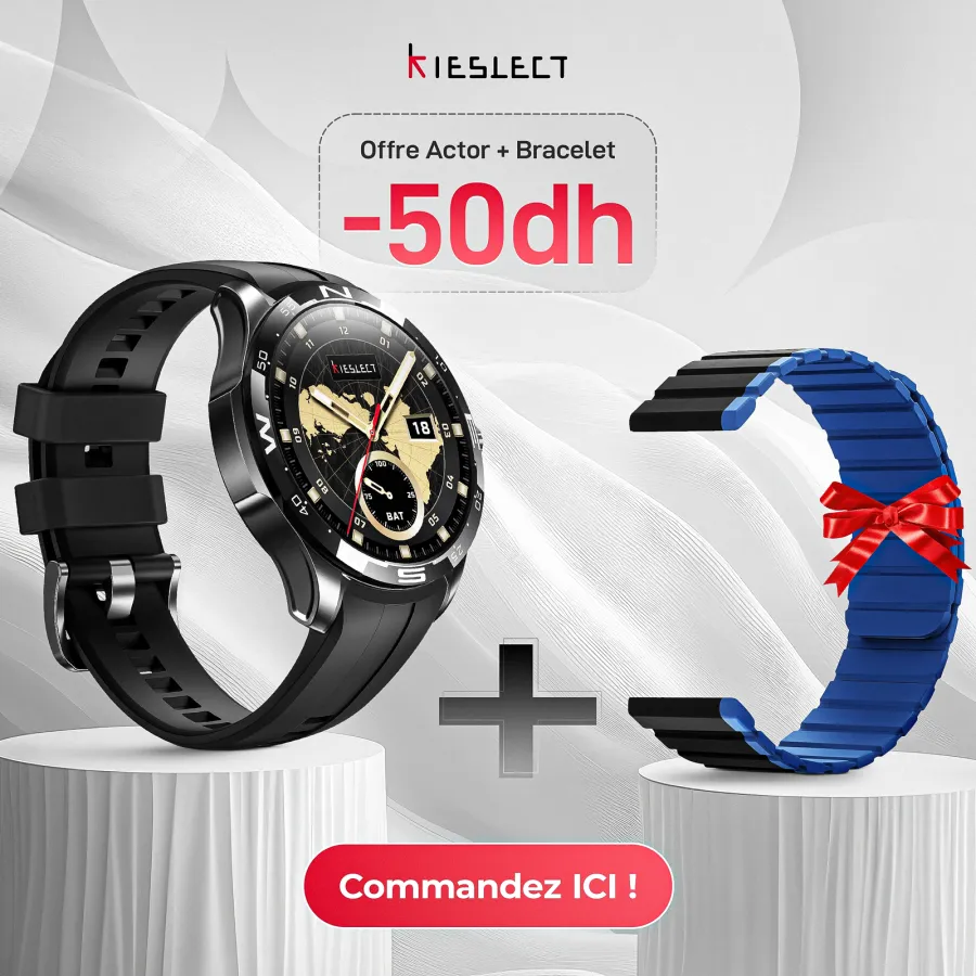 Montre connectée Kieslect Actor – GPS, 5ATM, lunette céramique Montre connectée Kieslect Actor – GPS, 5ATM, lunette céramique