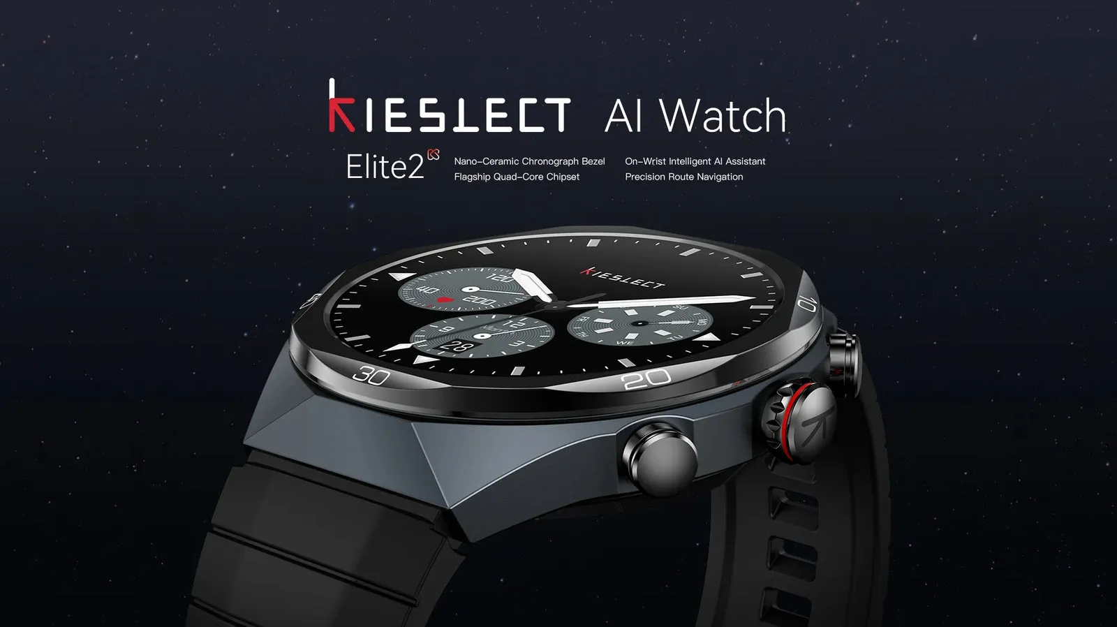 Montre connectée Kieslect Elite 2 IA Gris Platine – double bracelet