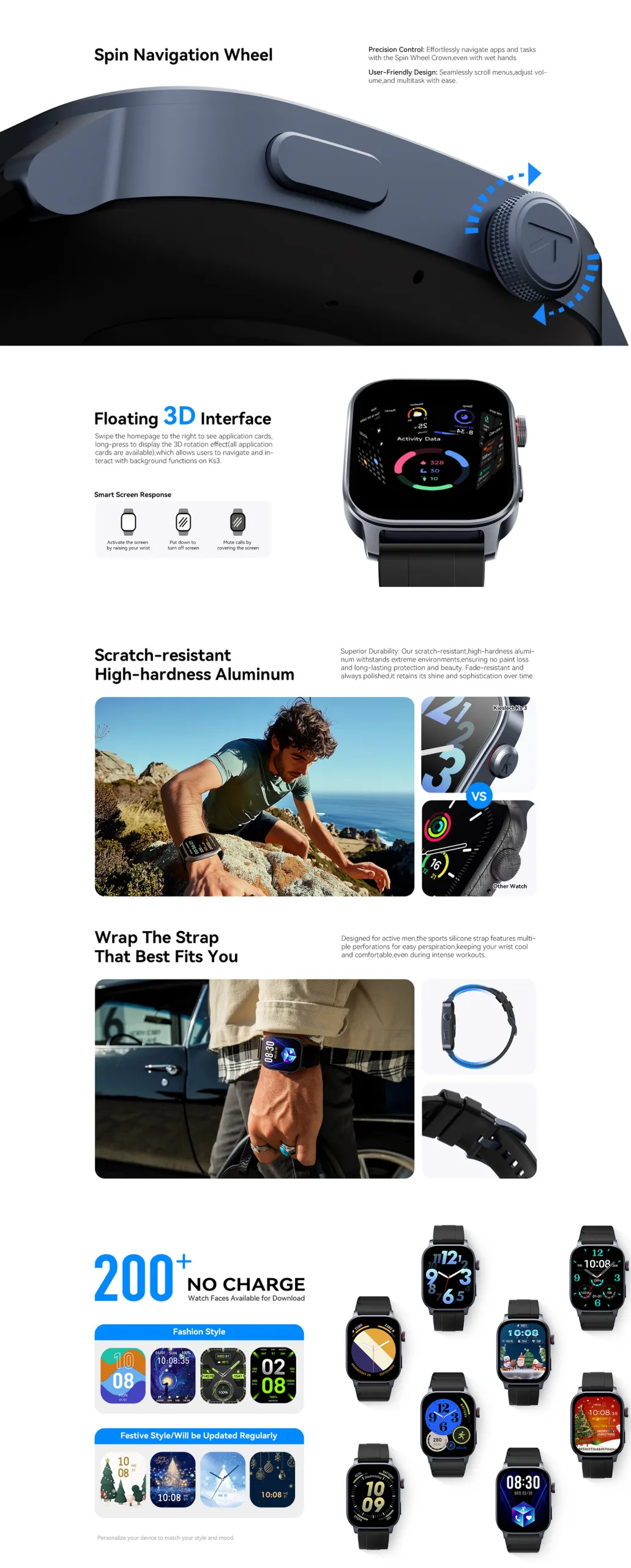 Montre connectée Kieslect KS3 – GPS, étanche 5ATM