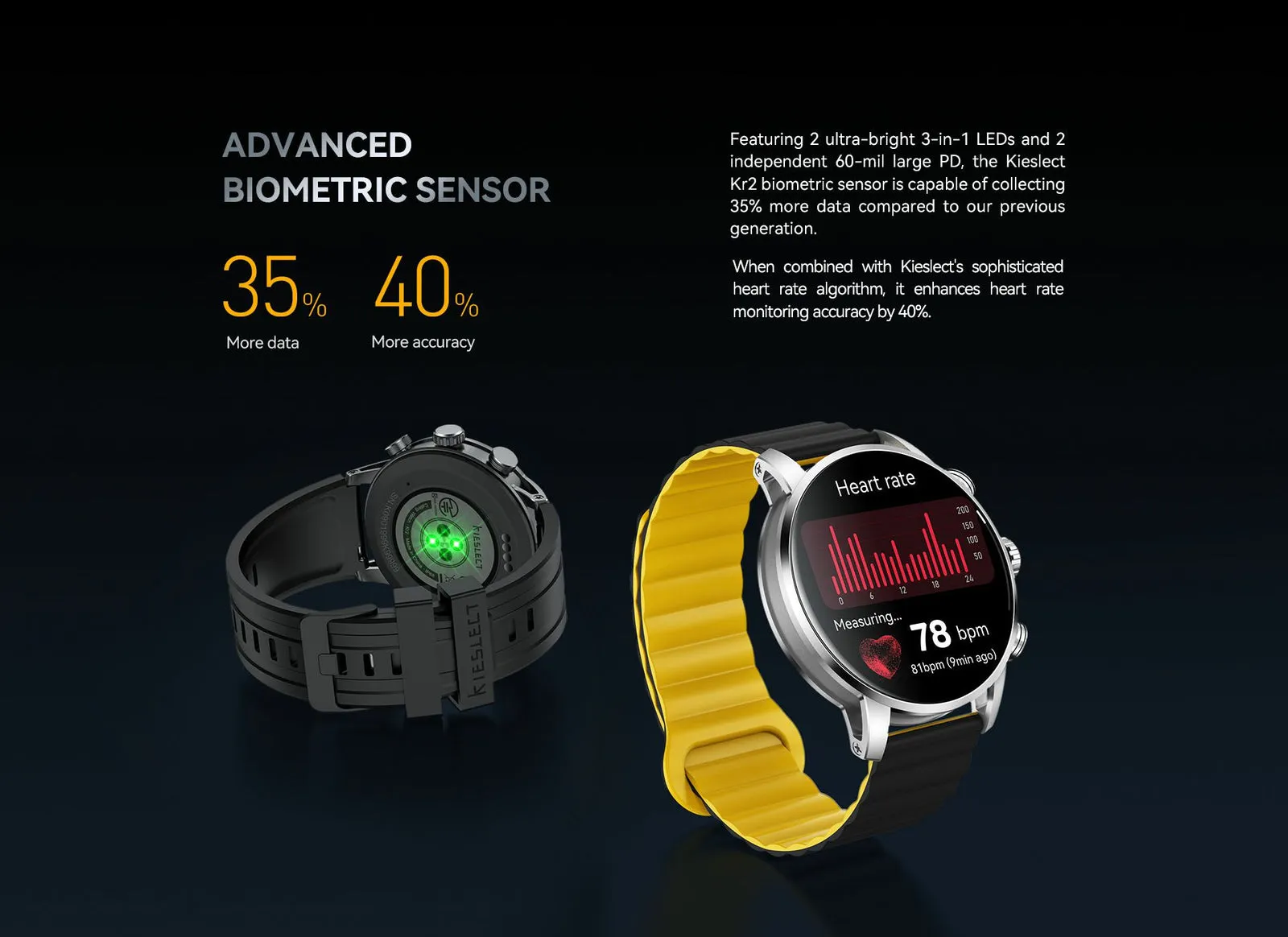 Montre connectée Kieslect KR2 double bracelet