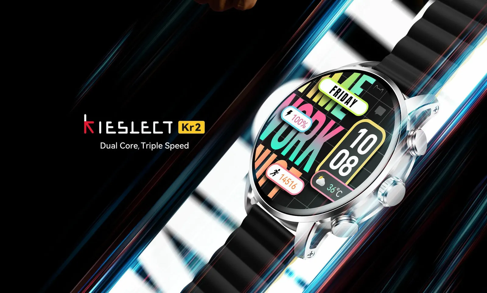 Montre connectée Kieslect KR2 double bracelet
