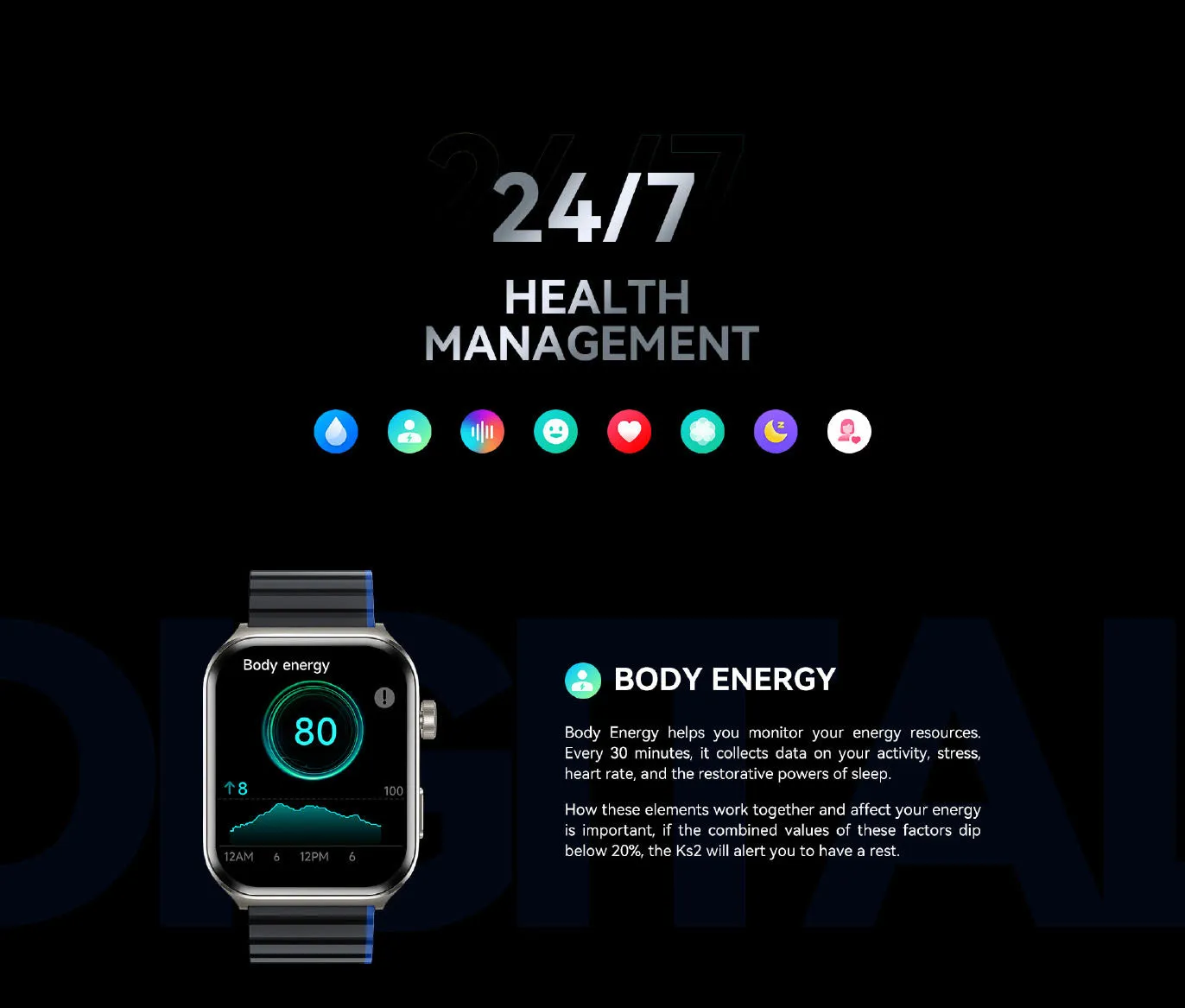 Montre connectée Kieslect KS2 double bracelet