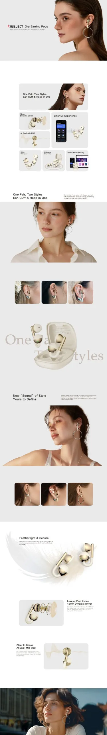 Kieslect Ora Earring Pods Gold