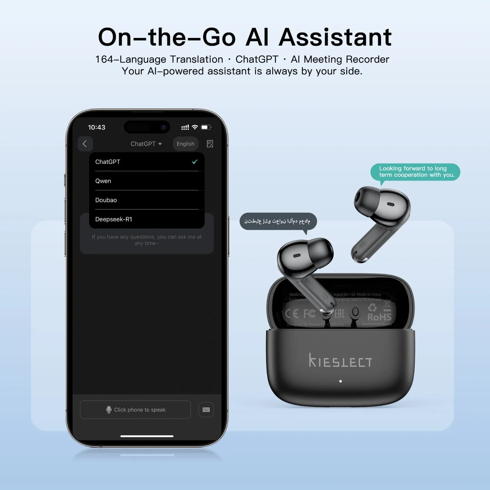 Kieslect Adjustable Earbuds + Incard SeekTag